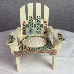 KATHY‎ HATCH Painted Floral Adirondack Porch Chair Toy Furniture Doll House
